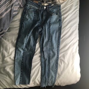 Garage Two Toned Denim Mom Jean